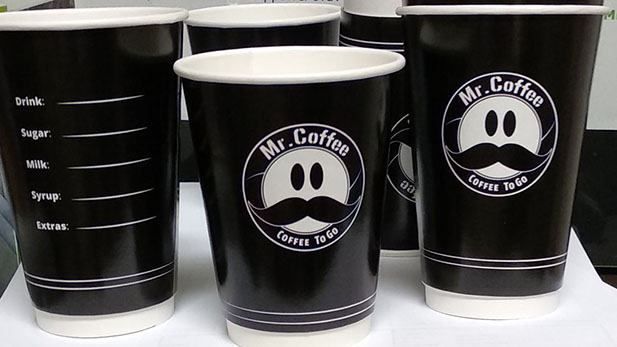картонени двустенни чаши за кафе или безалкохолна напитка c фирмен печат