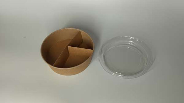 Kraft salad bowls with dividers, 4 compartments