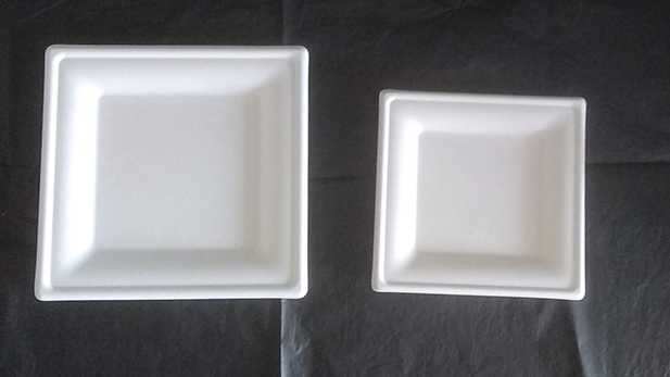 квадратна бяла чиния в 3 измерения 