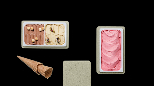 Ice cream containers environmentally friendly, MIPILO 500 gr or 2x250 gr 