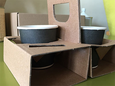 Coffee paper trays for 2 or 4 cups