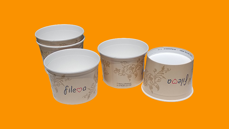Branded paper ice cream cups