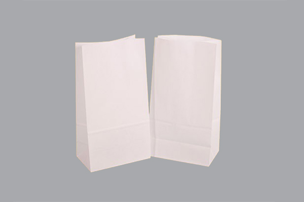 Ετοιμοπαράδοτες λευκές κραφτ χαρτοσακούλες με πλακέ ή στριφτές λαβές