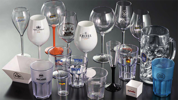 Ποτήρια πλαστικά για ποτά, μπύρες και κοκτέιλ, με εκτύπωση λογότυπου