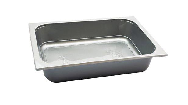 gray,  transparent or metallic silver plastic ice cream containers