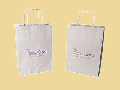Kraft paper bags with twisted or flat handles